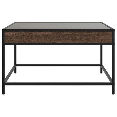 sohvapöytä Infinity LED-valoilla ruskea tammi 70x50x41 cm