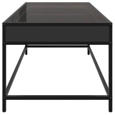 sohvapöytä Infinity LED-valoilla musta 90x50x41 cm