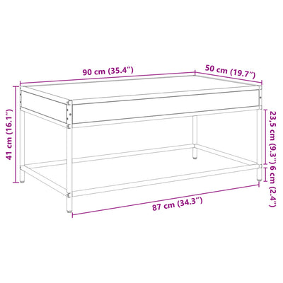 Savutammi sohvapöytä infinity led-valoilla Dareta 90x50x41cm