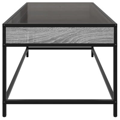sohvapöytä Infinity LED-valoilla harmaa Sonoma 90x50x41 cm