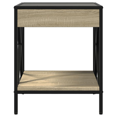 sohvapöytä Infinity LED-valoilla Sonoma-tammi 40x40x49 cm