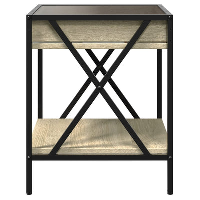 sohvapöytä Infinity LED-valoilla Sonoma-tammi 40x40x49 cm