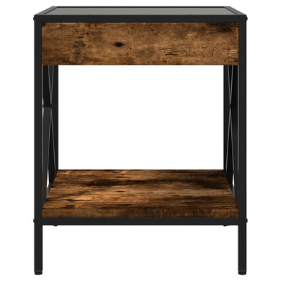sohvapöytä Infinity LED-valoilla savutammi 40x40x49 cm