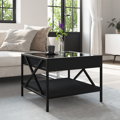 sohvapöytä Infinity LED-valoilla musta 50x50x38 cm