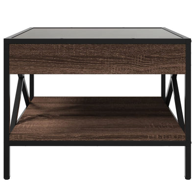 sohvapöytä Infinity LED-valoilla ruskea tammi 50x50x38 cm