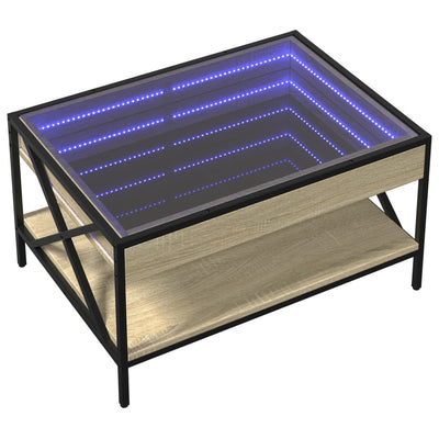 sohvapöytä Infinity LED-valoilla Sonoma-tammi 70x50x38 cm