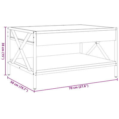 Savutammi sohvapöytä infinity led-valoilla Theophanous 70x50x38cm