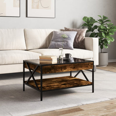 sohvapöytä Infinity LED-valoilla savutammi 70x50x38 cm