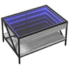 Harmaa sohvapöytä infinity led-valoilla Theophanous 70x50x38cm (sonoma)