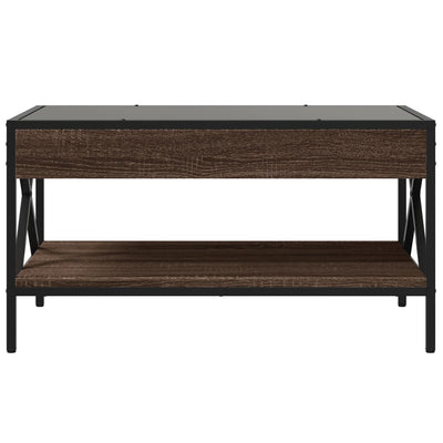 sohvapöytä Infinity LED-valoilla ruskea tammi 70x50x38 cm