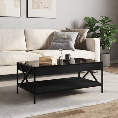 sohvapöytä Infinity LED-valoilla musta 90x50x38 cm
