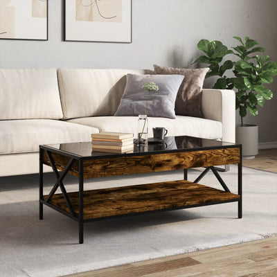 sohvapöytä Infinity LED-valoilla savutammi 90x50x38 cm