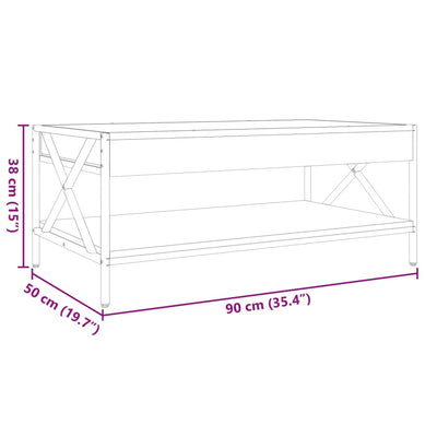 Harmaa sohvapöytä infinity led-valoilla Theophanous 90x50x38cm (sonoma)