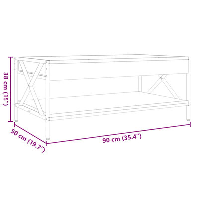 Ruskea tammi sohvapöytä infinity led-valoilla Theophanous 90x50x38cm