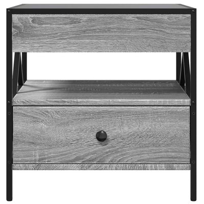 sohvapöytä Infinity LED-valoilla harmaa Sonoma 50x50x51 cm