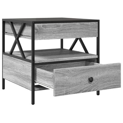 Harmaa sohvapöytä infinity led-valoilla Clonda 50x50x51cm (sonoma)