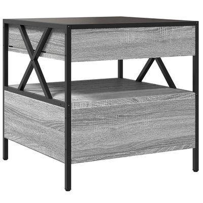 sohvapöytä Infinity LED-valoilla harmaa Sonoma 50x50x51 cm