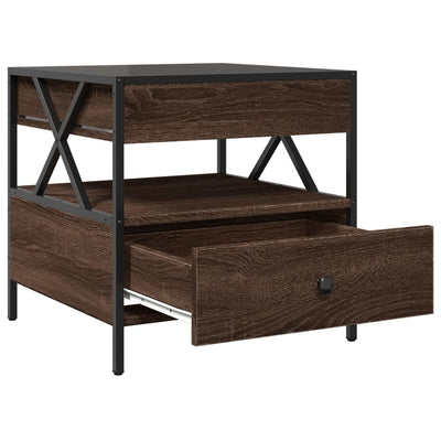 Ruskea tammi sohvapöytä infinity led-valoilla Clonda 50x50x51cm