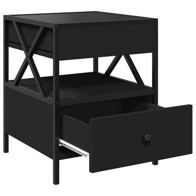 Musta sohvapöytä infinity led-valoilla Clonda 40x40x51cm