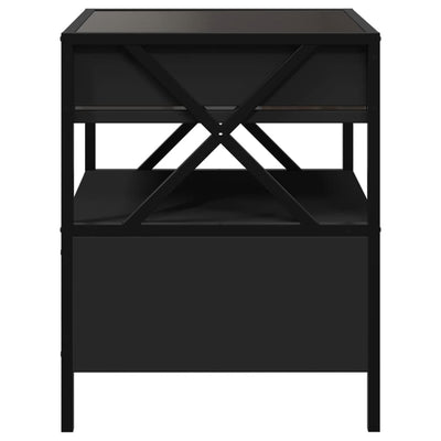 sohvapöytä Infinity LED-valoilla musta 40x40x51 cm