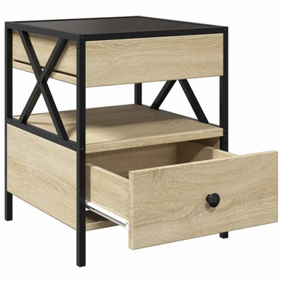 Sonoma-tammi sohvapöytä infinity led-valoilla Clonda 40x40x51cm