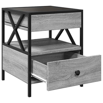 Harmaa sohvapöytä infinity led-valoilla Clonda 40x40x51cm (sonoma)