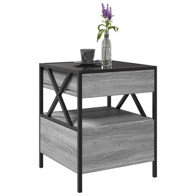 sohvapöytä Infinity LED-valoilla harmaa Sonoma 40x40x51 cm