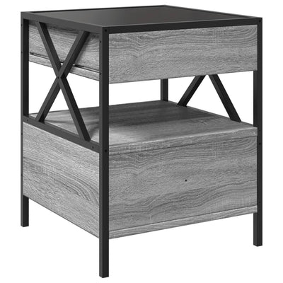 sohvapöytä Infinity LED-valoilla harmaa Sonoma 40x40x51 cm