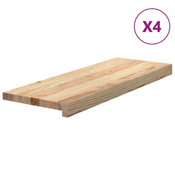 Askelmat 4 kpl Käsittelemätön 70x25x2 cm massiivipuutammea