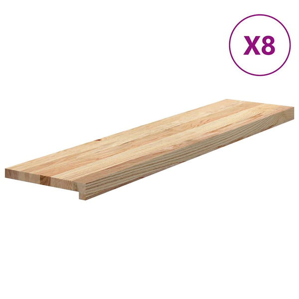 Askelmat 8 kpl käsittelemätön 110x25x2 cm täysi tammi