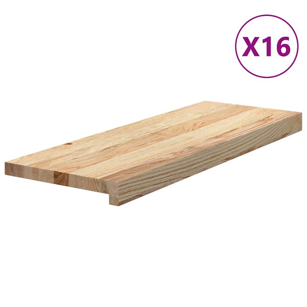 Askelmat 16 kpl käsittelemätön 70x30x2 cm täysi tammi