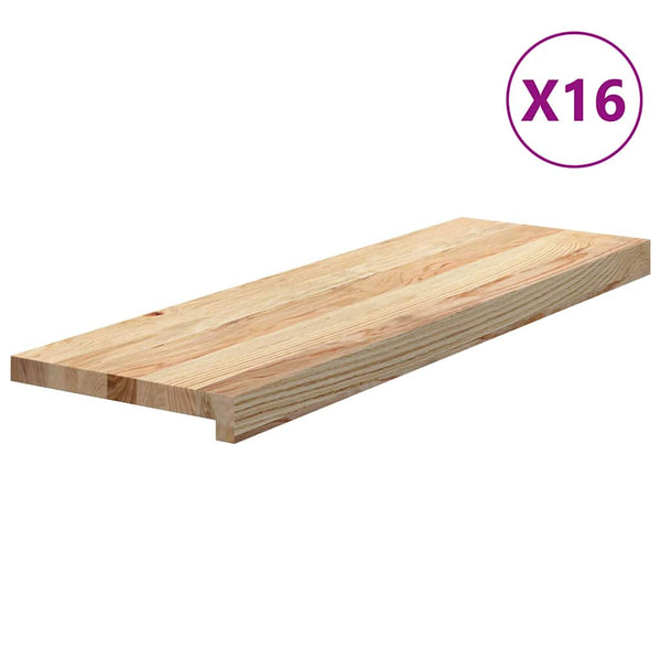Askelmat 16 kpl käsittelemätön 80x30x2 cm täysi tammi