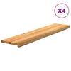 Askelmat 4 kpl vaaleanruskea 120x25x2 cm täysi tammi