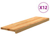 Askelmat 12 kpl vaaleanruskea 90x25x2 cm täysi tammi
