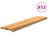 Askelmat 12 kpl vaaleanruskea 120x30x2 cm täysi tammi