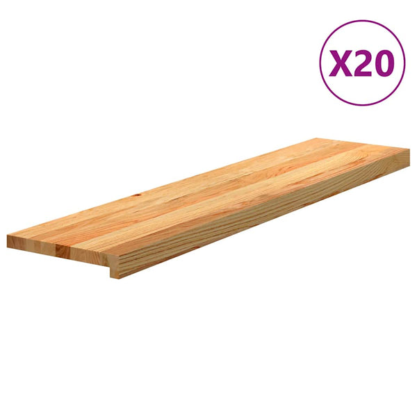 Askelmat 20 kpl vaaleanruskea 110x25x2 cm täysi tammi