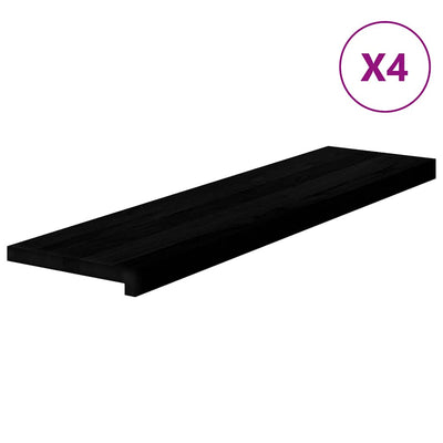 Askelmat 4 kpl tummanruskea 100x25x2 cm täysi tammi
