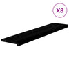 Askelmat 8 kpl ruskeanmusta 120x25x2 cm täysi tammi