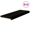 Askelmat 12 kpl ruskeanmusta 70x25x2 cm täysi tammi