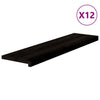 Askelmat 12 kpl ruskeanmusta 100x25x2 cm täysi tammi