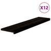 Askelmat 12 kpl ruskeanmusta 110x25x2 cm täysi tammi