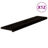 Askelmat 12 kpl ruskeanmusta 120x30x2 cm täysi tammi