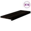 Askelmat 16 kpl ruskeanmusta 70x25x2 cm täysi tammi