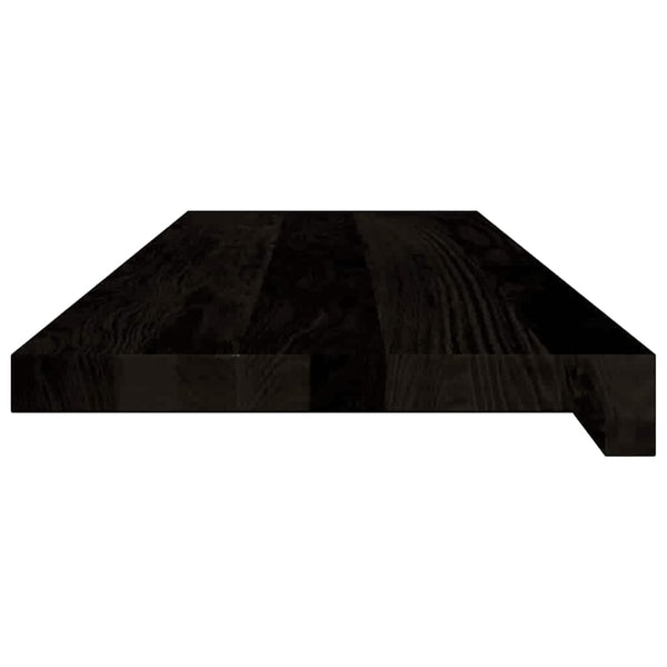 Askelmat 16 kpl ruskeanmusta 80x25x2 cm täysi tammi