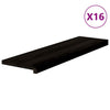 Askelmat 16 kpl ruskeanmusta 90x25x2 cm täysi tammi