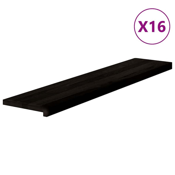 Askelmat 16 kpl ruskeanmusta 120x25x2 cm täysi tammi