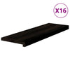 Askelmat 16 kpl ruskeanmusta 80x30x2 cm täysi tammi
