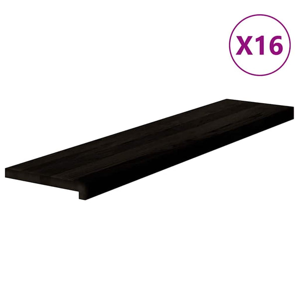 Askelmat 16 kpl ruskeanmusta 110x30x2 cm täysi tammi
