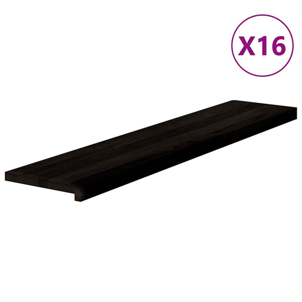 Askelmat 16 kpl ruskeanmusta 120x30x2 cm täysi tammi