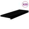 Askelmat 20 kpl ruskeanmusta 70x25x2 cm täysi tammi